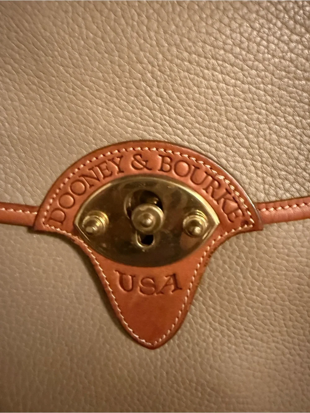 Dooney & Bourke Taupe and Tan Pebbled Leather Crossbody Bag *flawed*